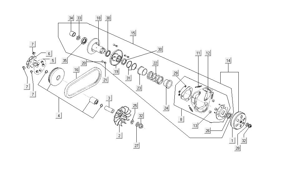 variatorcoupling AGILITY 16+ 4T 200i Matte Metallic Light Blue