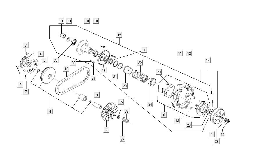 variatorcoupling AGILITY 16+ 4T 200i Matte Metallic Silver