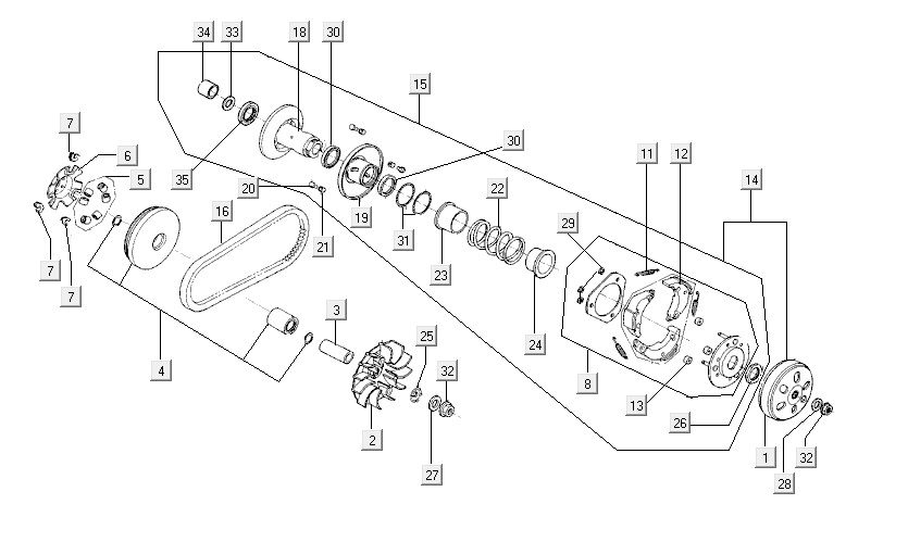 variator-coupling AGILITY CITY 16 4T 150