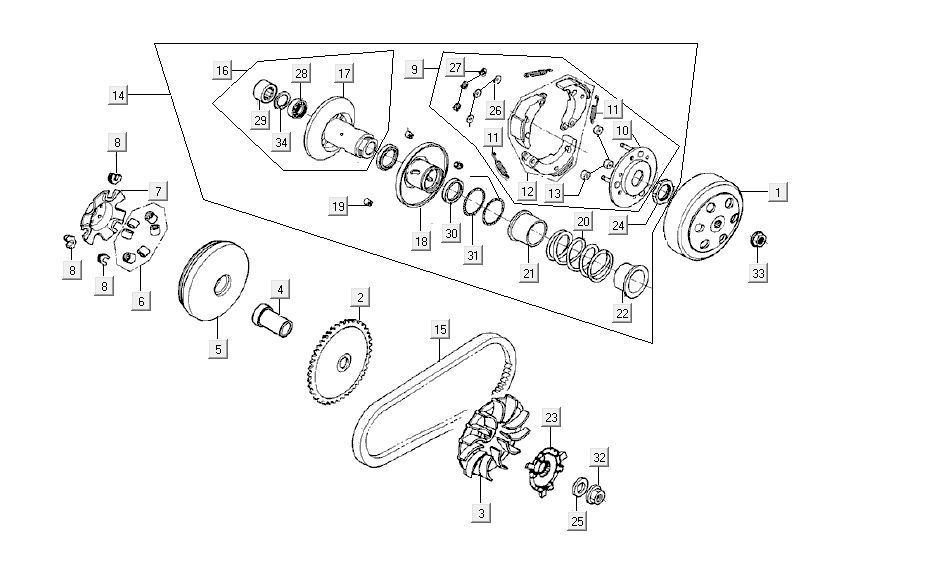 Variator coupling Kymco Agility FR 12' 4-stroke euro4 brown