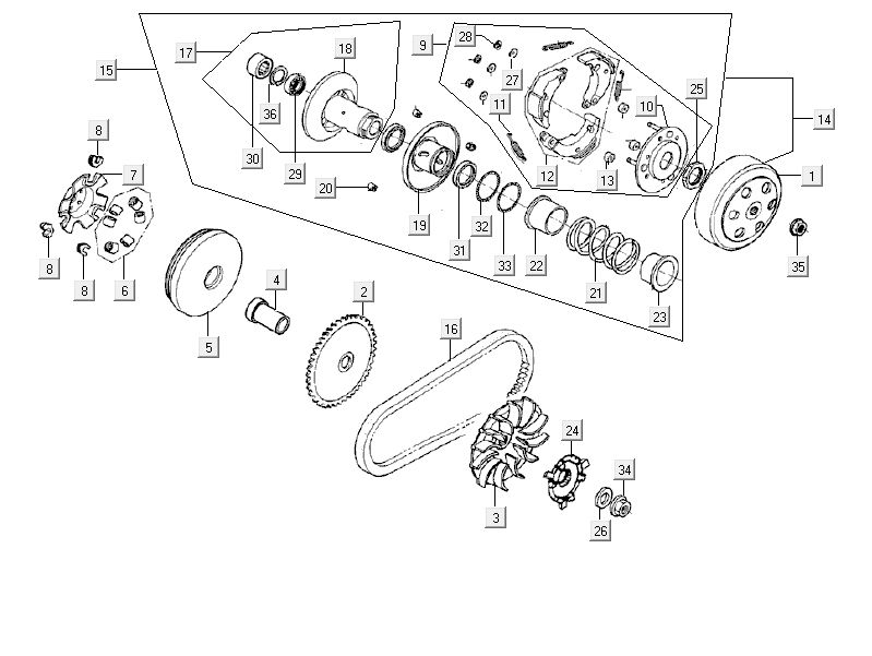 Variator coupling Kymco Delivery 4-stroke black