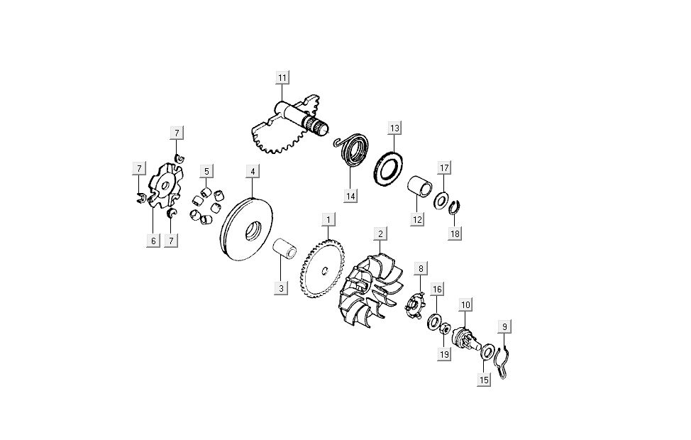 variator-starting parts Kymco Dink LC 2-stroke silver