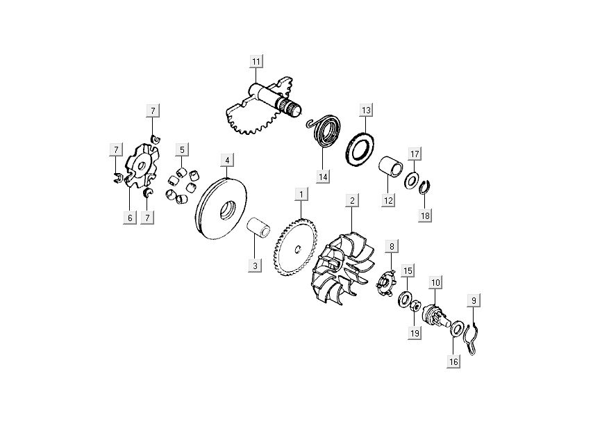 variator-start parts Kymco Grand Dink 2-stroke Champagne