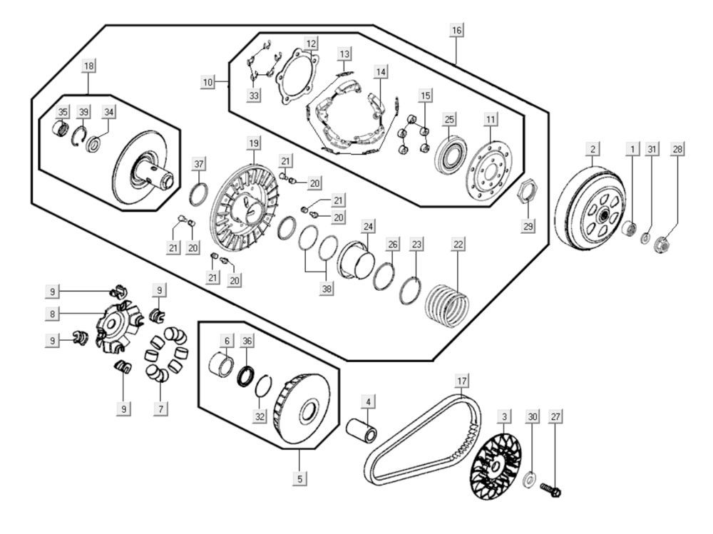 Variator - Clutch Kymco Myroad 700i