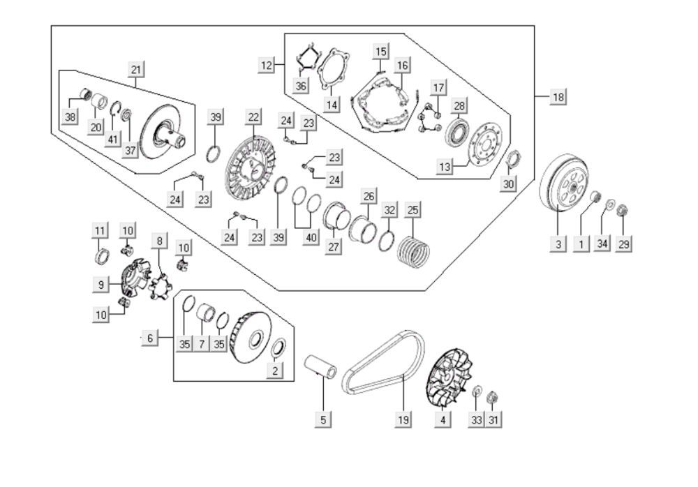 Variator - Clutch Kymco Xciting 500i