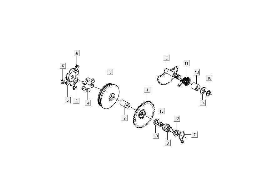 Variator - Starter Kymco DJ 2-stroke Silver