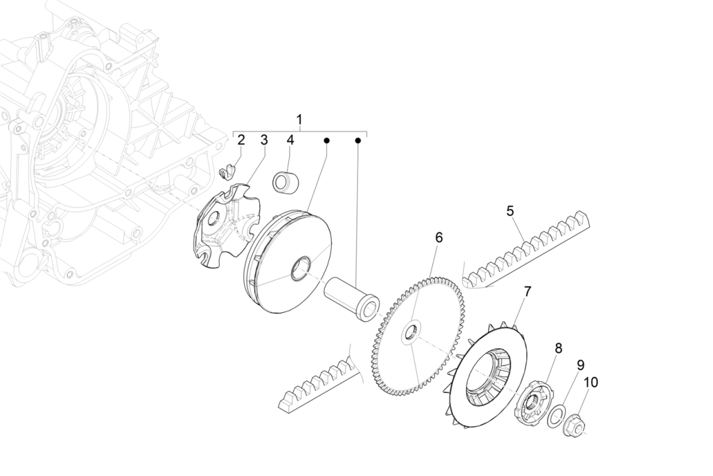 Variator Piaggo Zip 4-stroke (euro4 injection IGET)