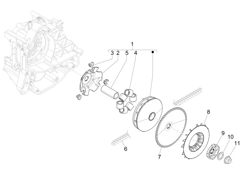 Vespa Primavera 4-stroke 3V variator (Euro5 injection IGET)
