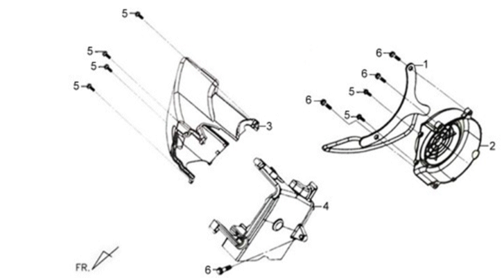Sym X'PRO 125 ventilation housing