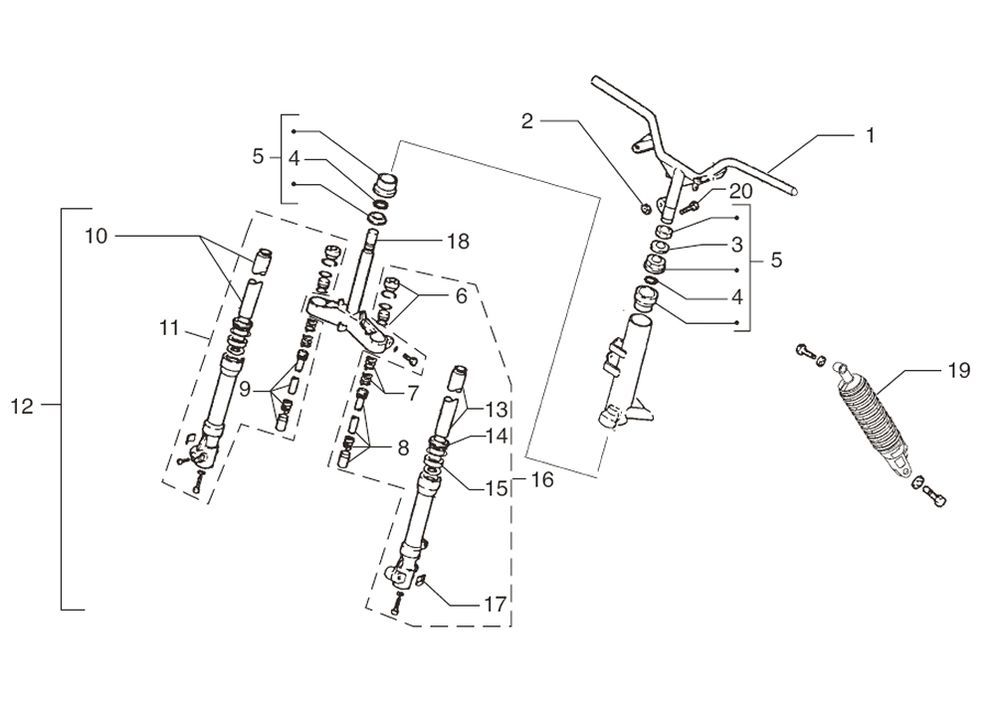 Suspension- Handlebar Beta Ark-k AC silver 2006 2-stroke 25