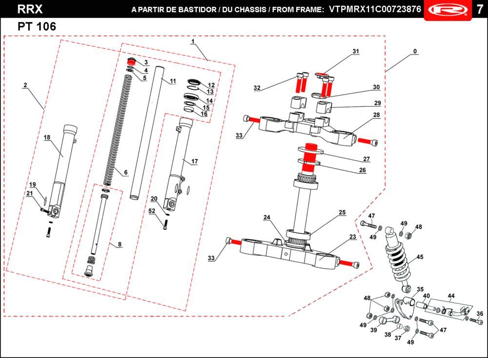 Suspension 2 Rieju RRX blue 2009 2-Stroke