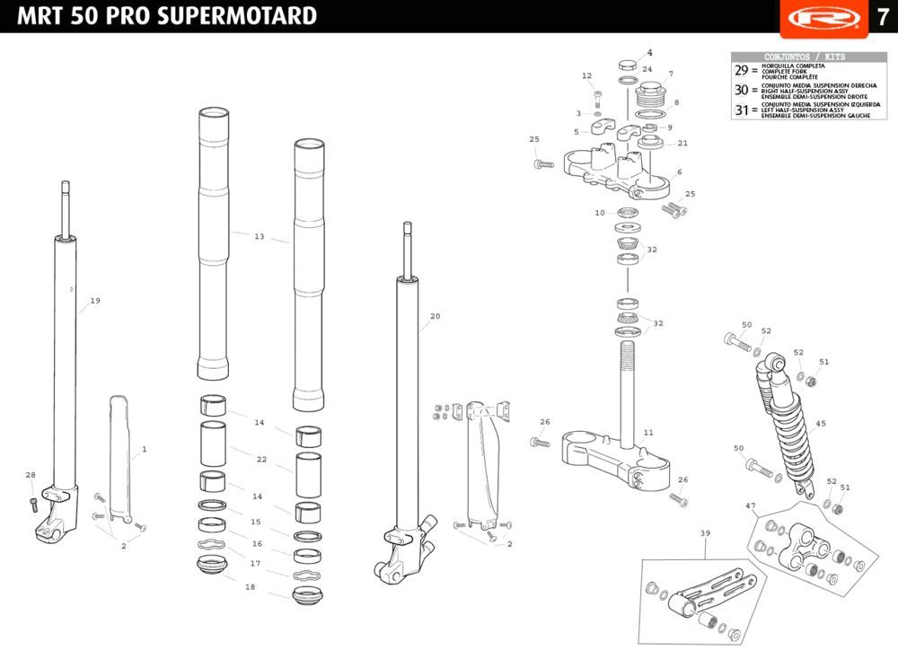 Suspension Rieju MRT pro SM white 2010 2-stroke