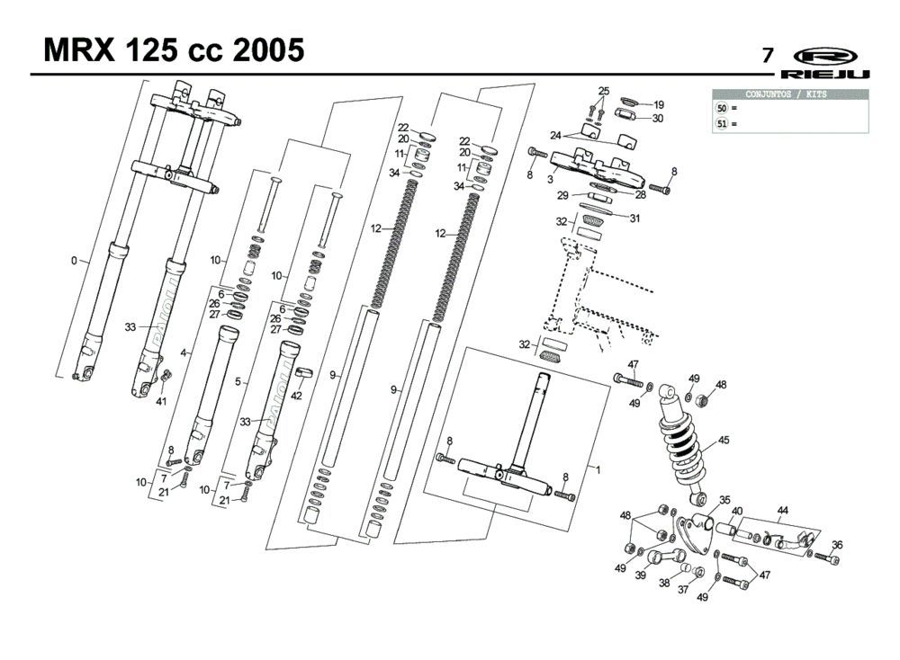 Suspension Rieju MRX 125 blue 2005 4-Stroke