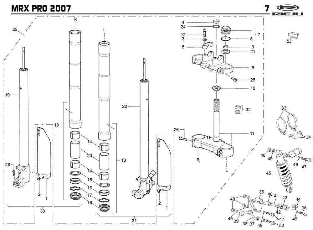 Suspension Rieju MRX pro r-green 2008 2-Stroke