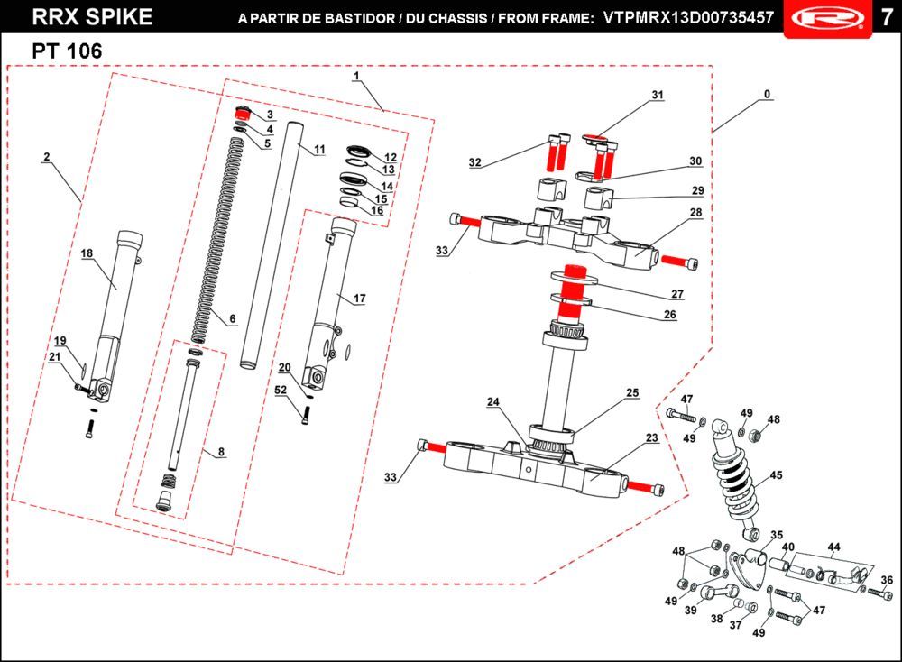 Suspension Rieju Spike-x white 2009 2-Stroke