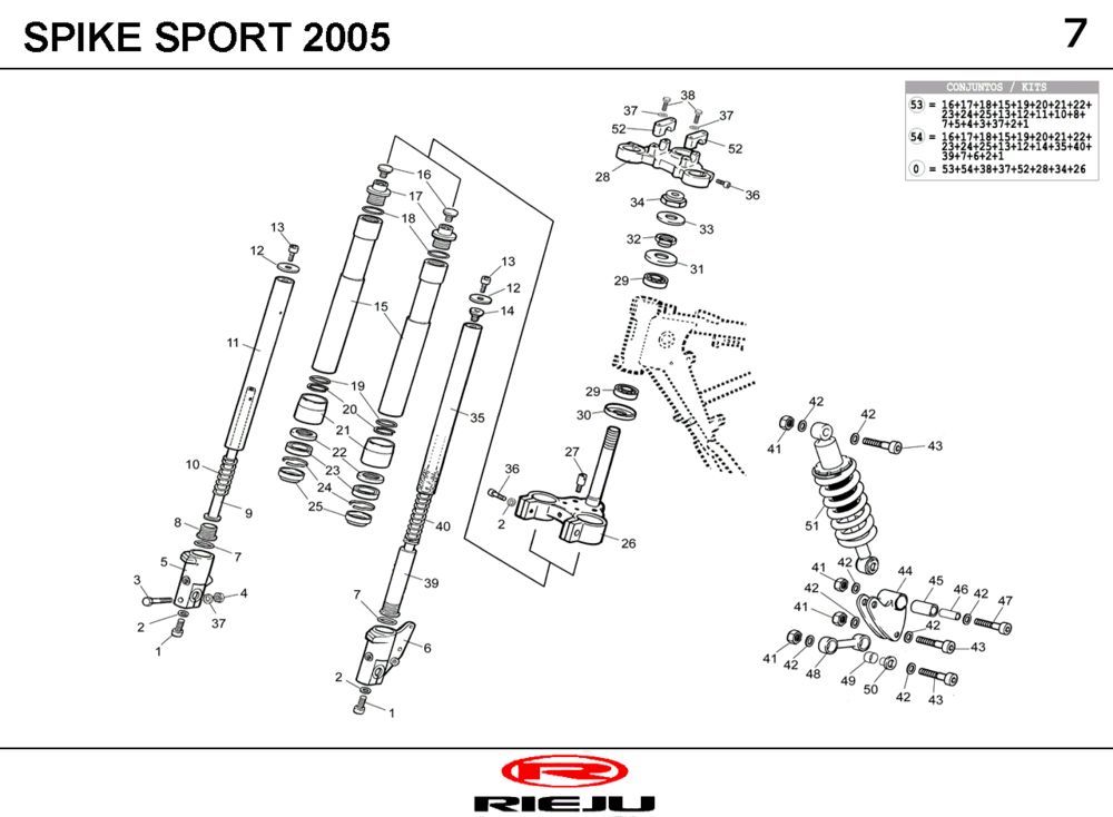 Suspension Rieju Spike red 2005 2-stroke