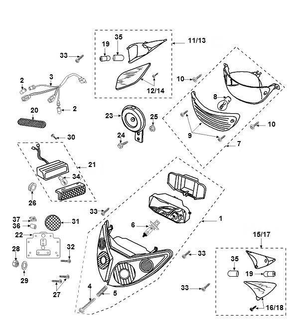 Lighting Peugeot Speedfight 2 AC E2 2-Stroke