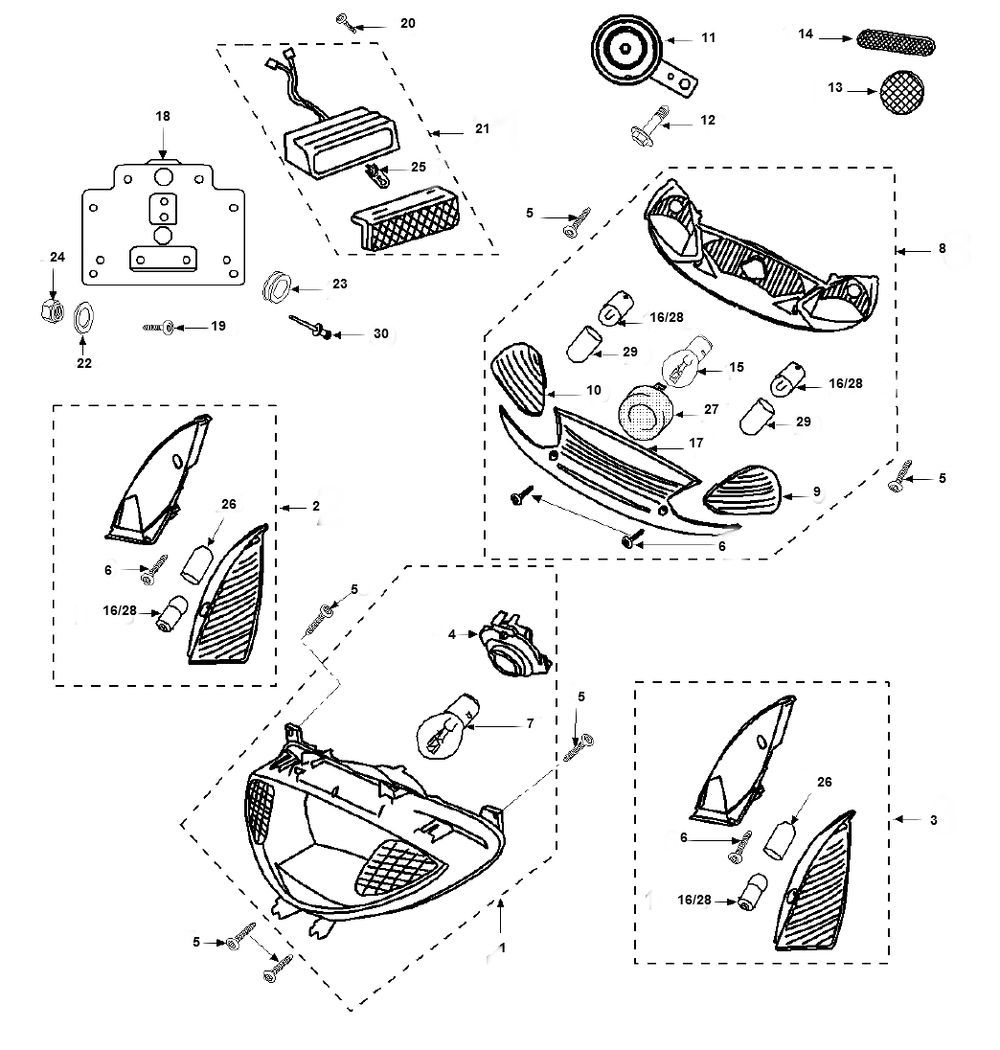 Lighting Peugeot Vivacity 2 E2 2-Stroke