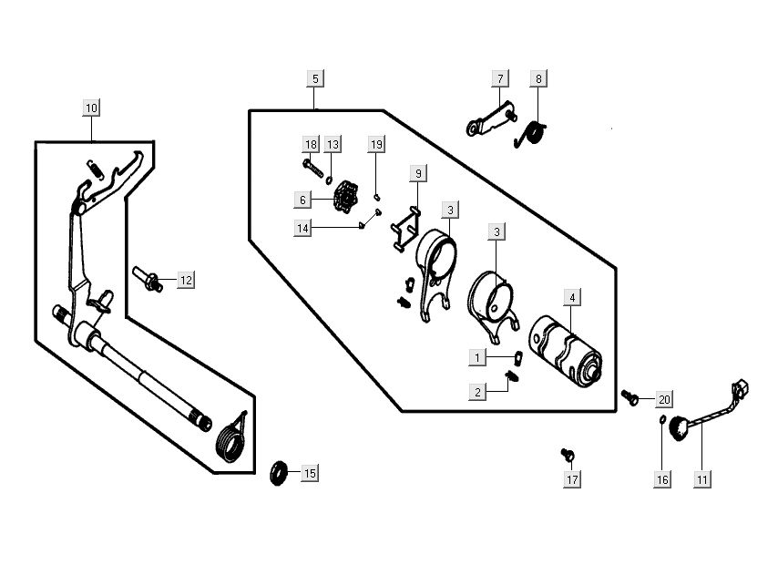 Gearbox parts Kymco Nexxon 4-stroke dark grey