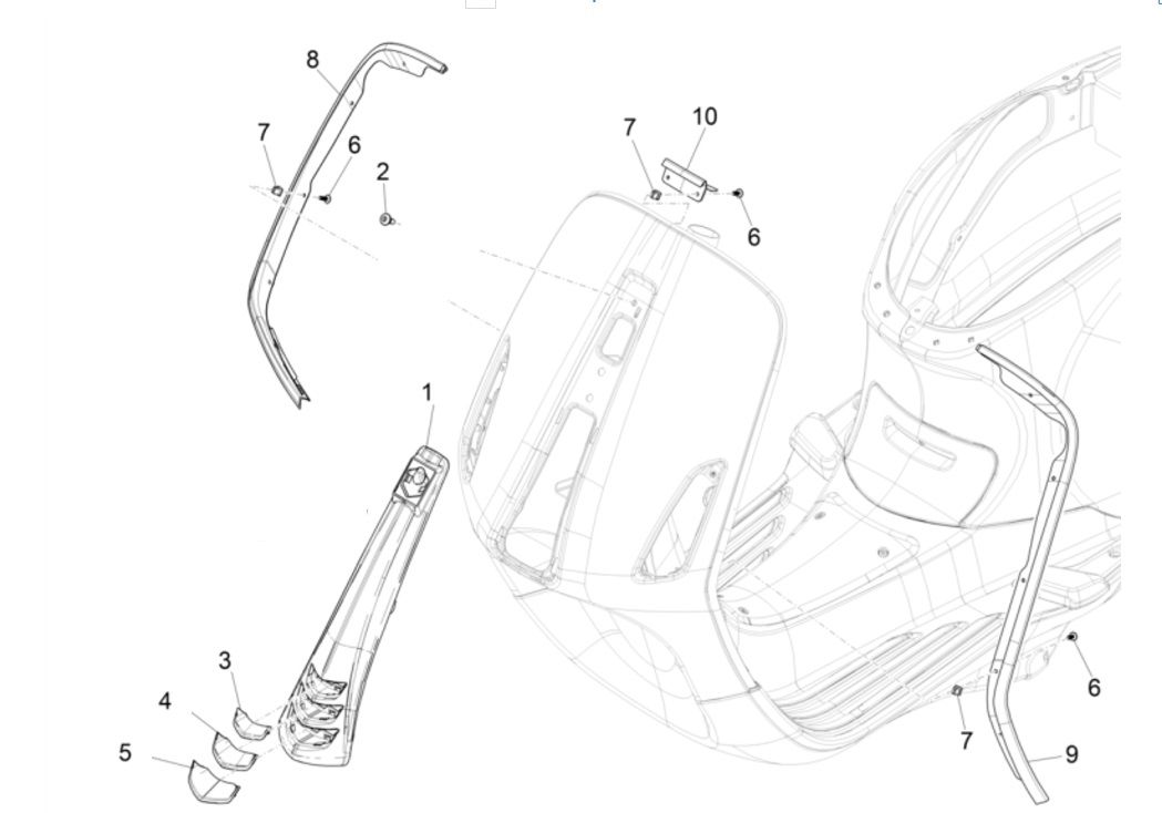 Vespa Sprint 4-stroke 3V front plate (euro4 injection IGET) green metallic 341/ A