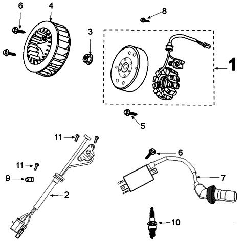 Flywheel - ignition Peugeot Kisbee - Django euro4 from 2018