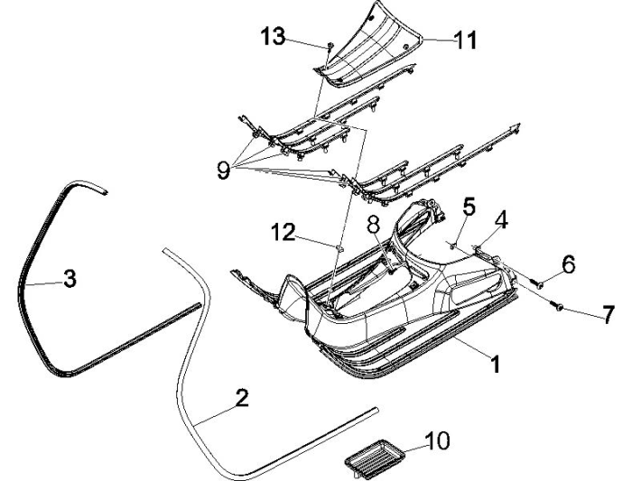 Footrest Vespa GTS 300 ie 2008-2016 (with and without ABS) titanium grey 707/C