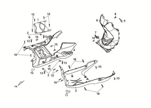 Voetplaat - framebekleding Sym Crox 50 E3