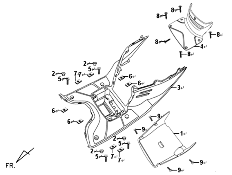 Footplate Frame cover Sym Symphony SR (BK5560) black