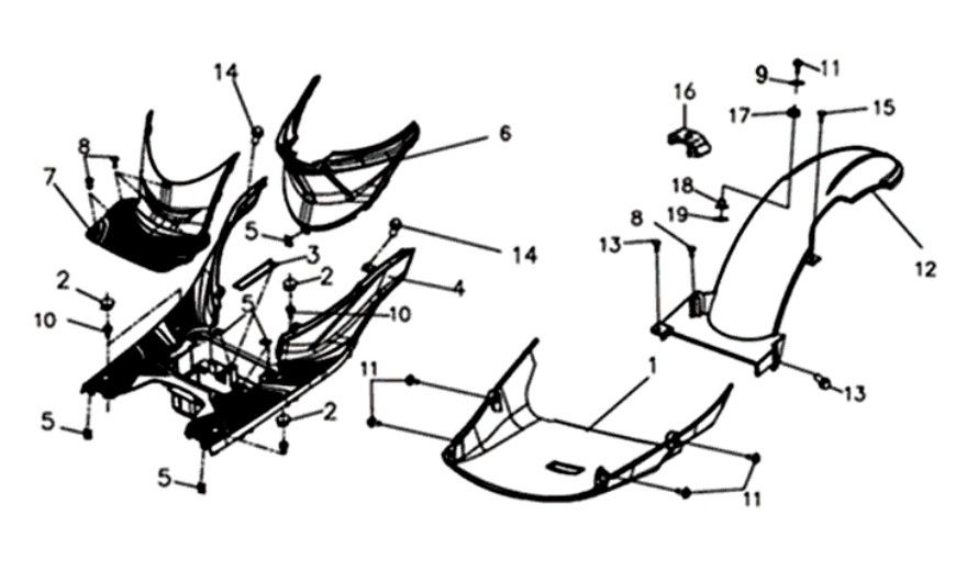 Sym Symphony ST Footplate Frame Cover (WH-006) white