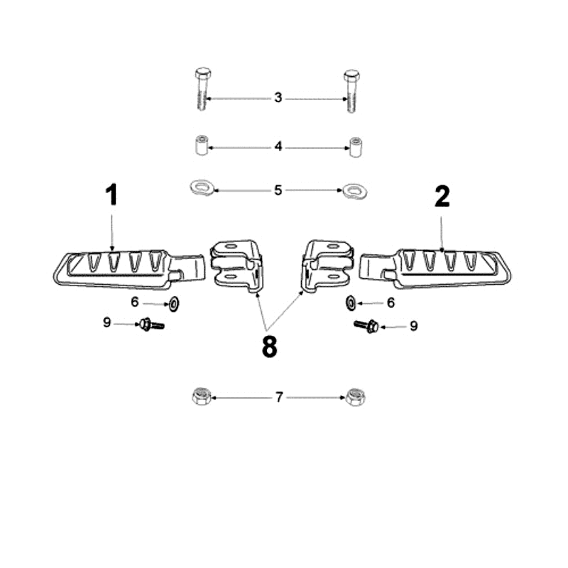 Footrests Peugeot Ludix 10 Black