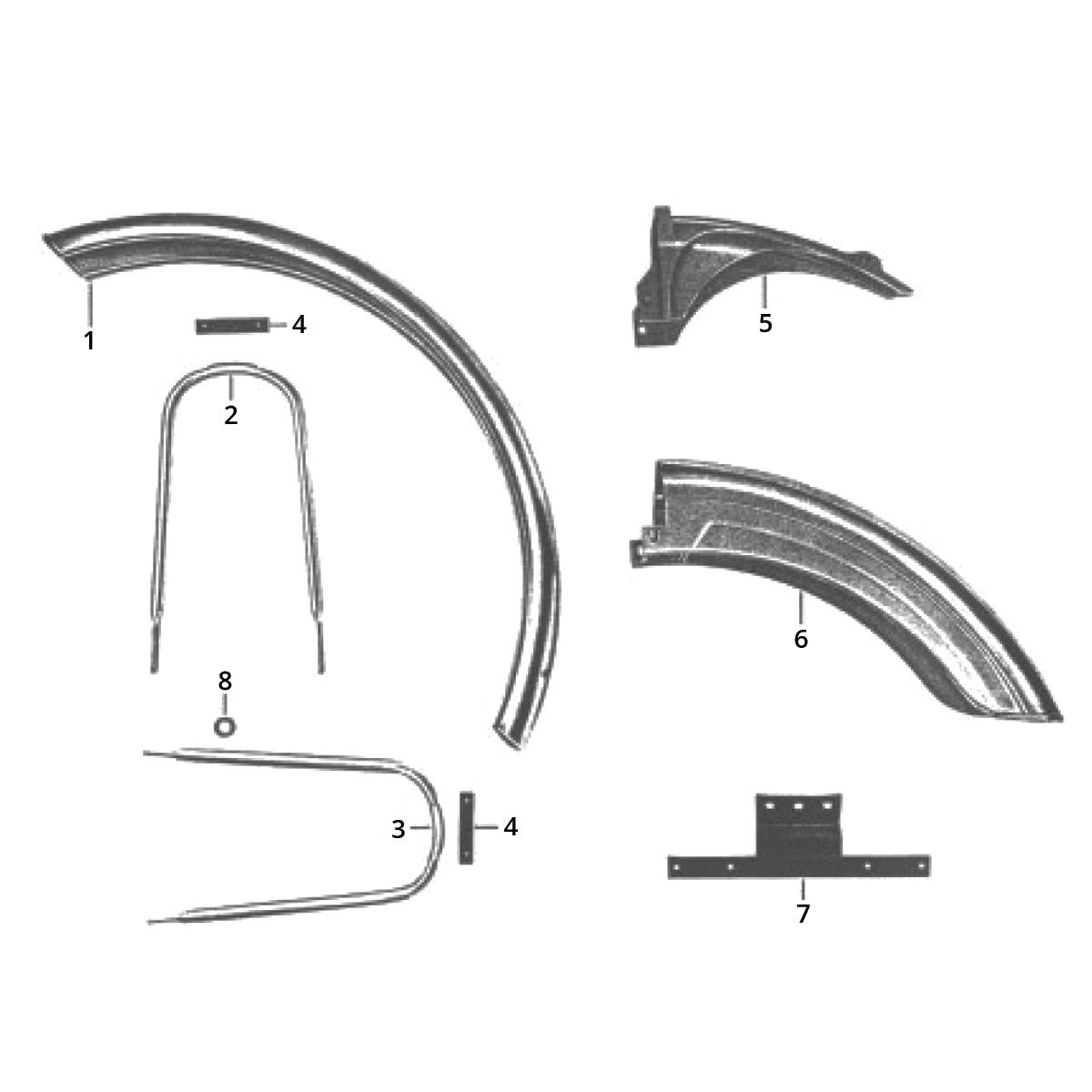 Zundapp GTS 50 517-40L5 front and rear fender