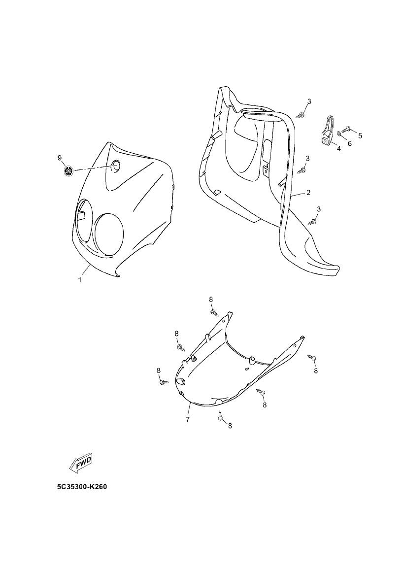 Front cover - Leg Shield Yamaha Neo's 4-Stroke (After 2008)