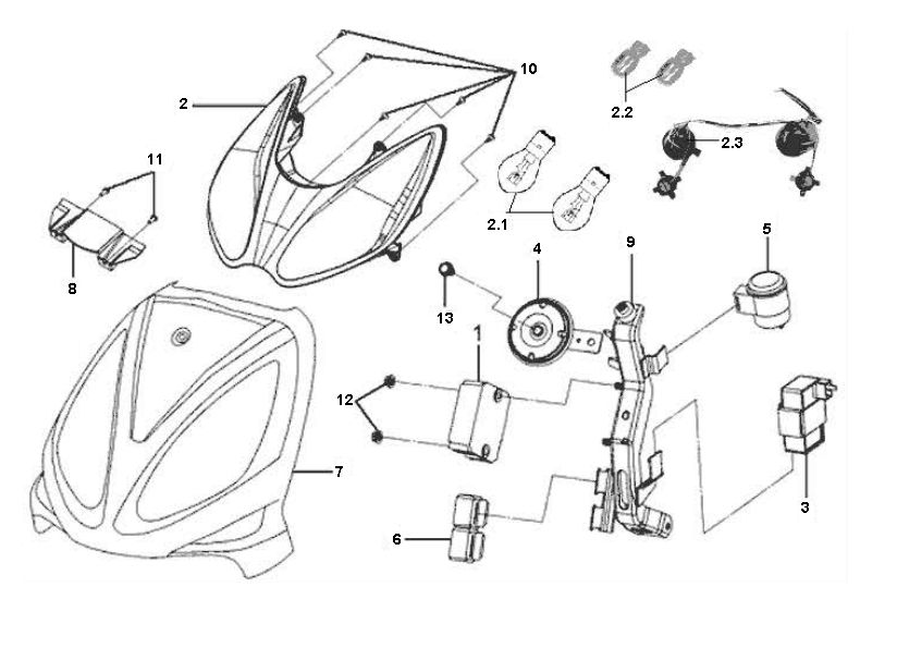 Front cover - Headlight Sym Jet Euro-X 2-stroke