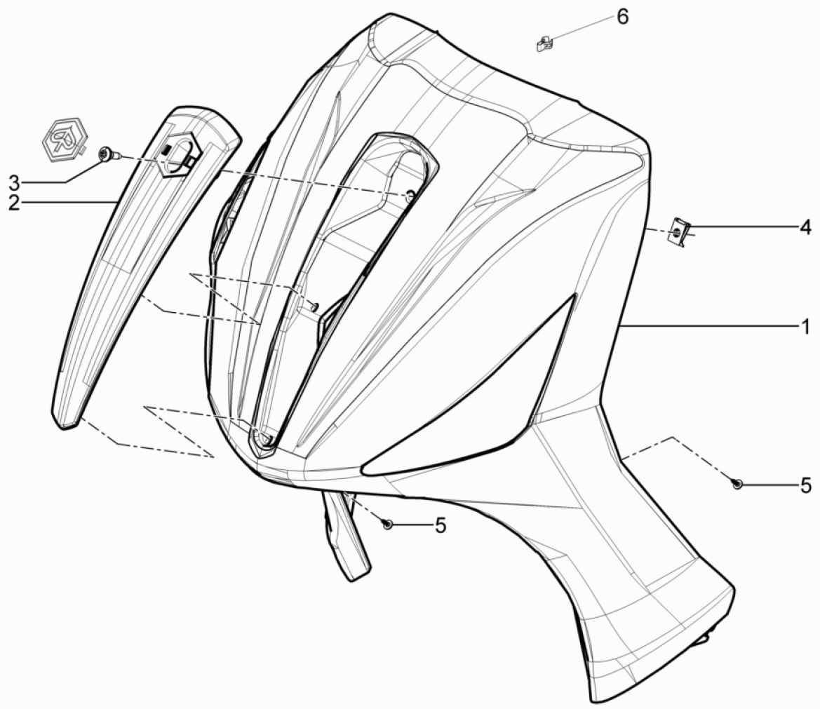 Piaggio Beverly 300 IE ABS E4 2016 - 2020 front panel (EMEA)