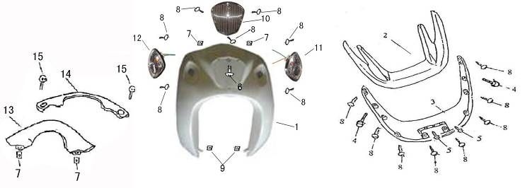 Front hood Turn Signals AGM GT champagne