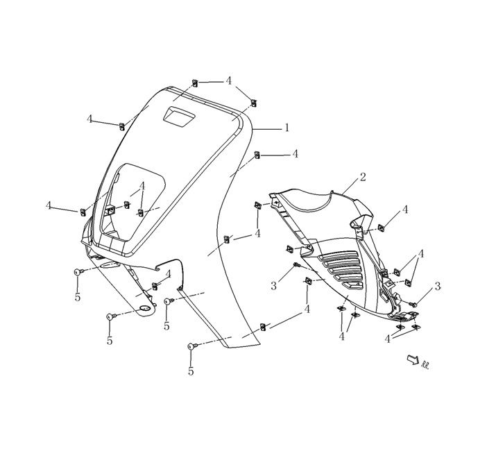 Front cover parts AGM Qube matt black