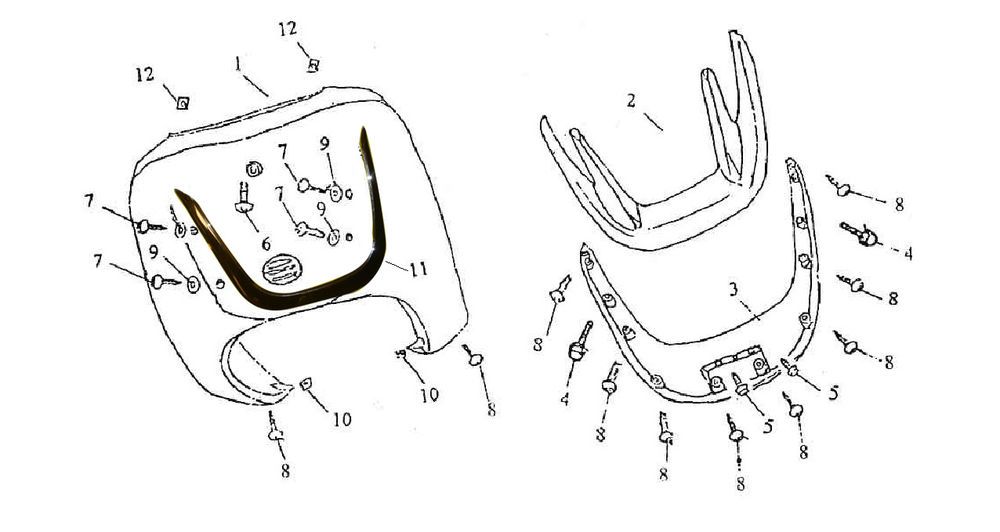 Front cover Turbho RG50 blue cream metallic