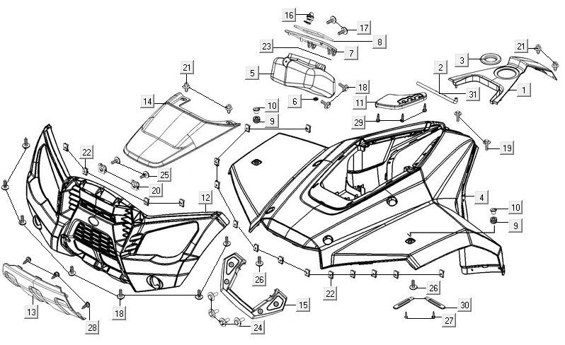Front covers Kymco MXU 300R