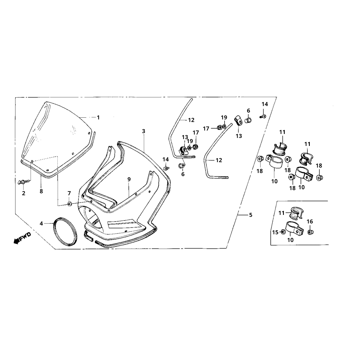 Honda MB50/MB80 front fairing