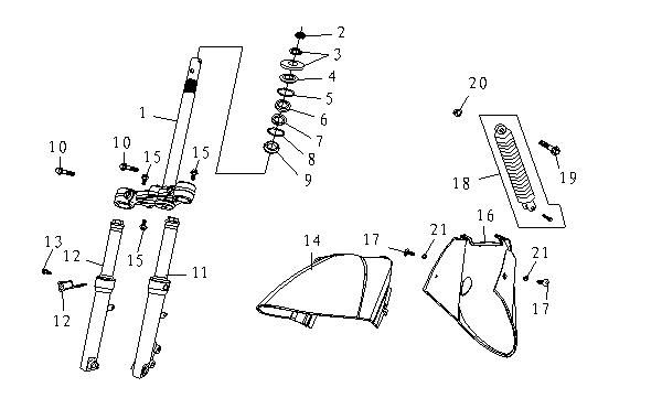 Front Fork Mudguard AGM Fashion smokey