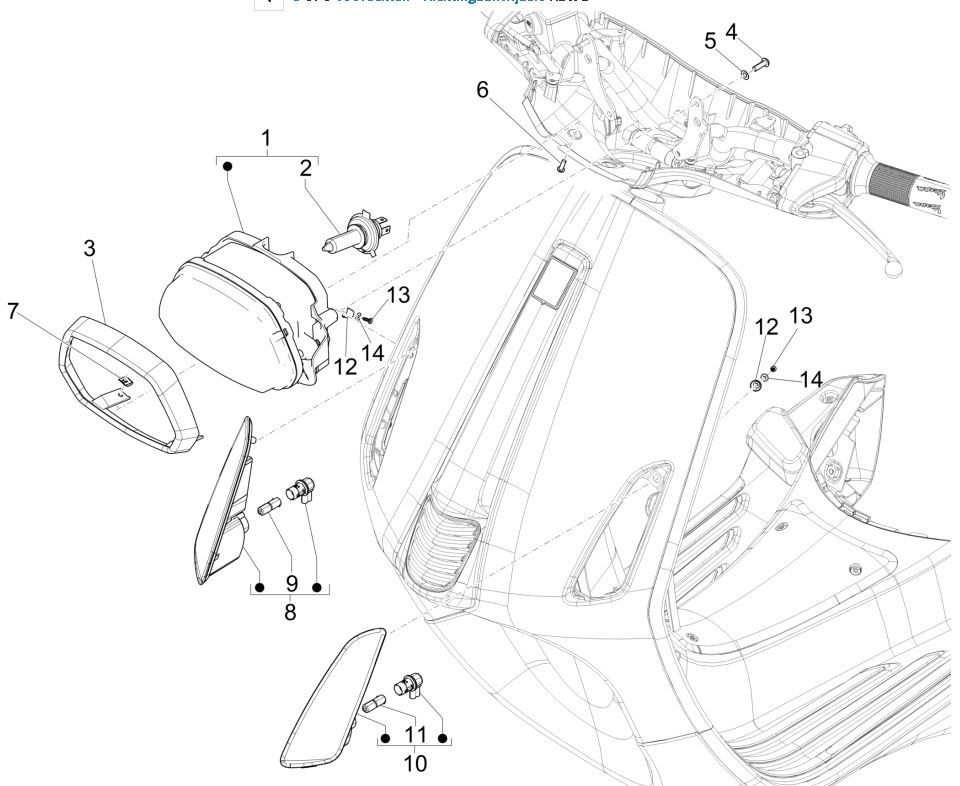 Front lights - Turn Signals Vespa Sprint 125 4T 3V IE ABS