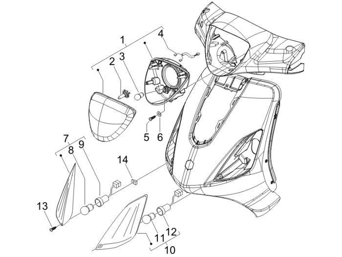 Turn signal Piaggio Fly 4-stroke