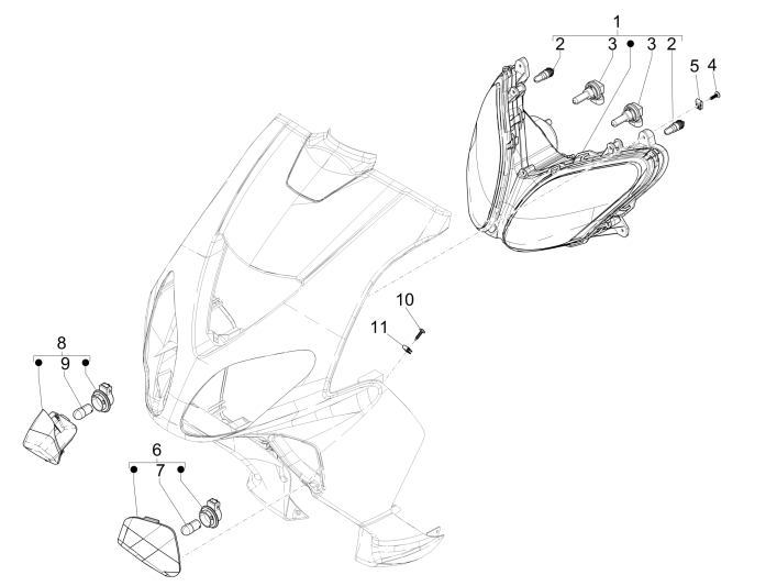Front lights - Turn signals Piaggio NRG Power DD 2007-2017