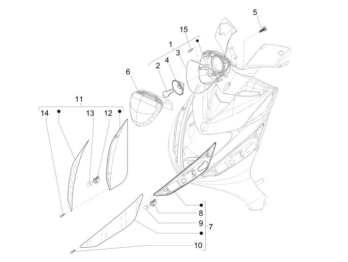 Front lights - Turn signals Piaggio Zip 50 SP 2006-2013