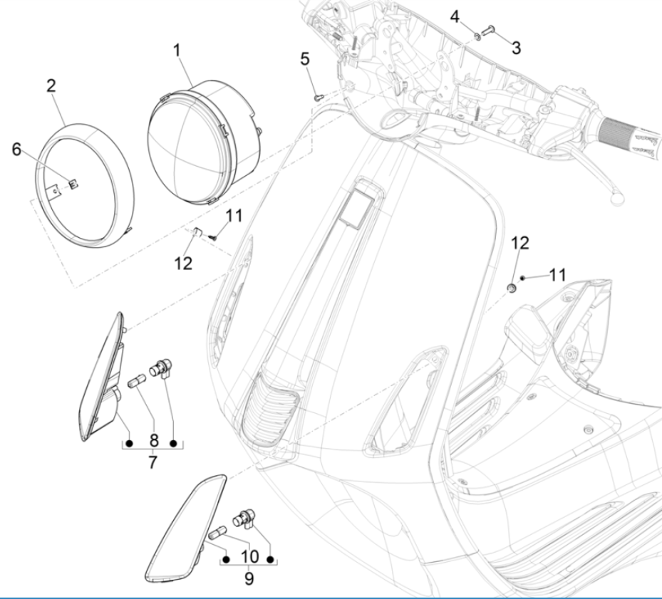 Vespa Eletrica 45KM/H E5 2021 (EMEA) front lights