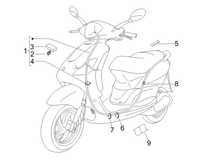 Piaggio Fly 2-stroke wiring harness