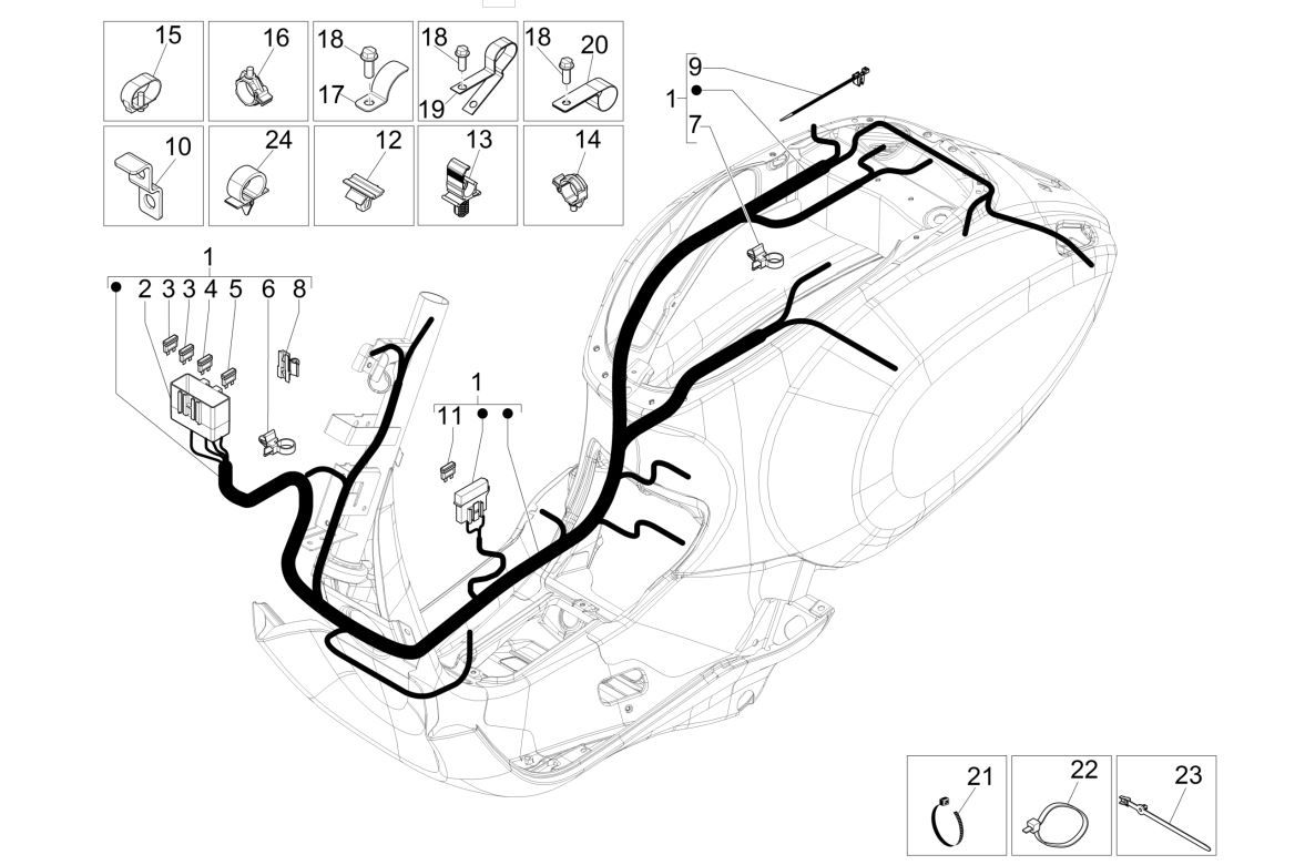 Main cable group Vespa Sprint 125 4T 3V IE ABS