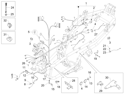 Main cable group MP3 500 LT Sport 2014-2016