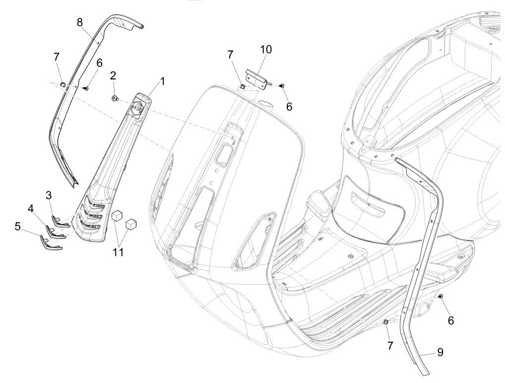 Front plate Vespa Sprint 125 4T 3V IE ABS