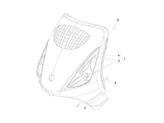 Front cover Piaggio Zip 2000 2-stroke AC black 94